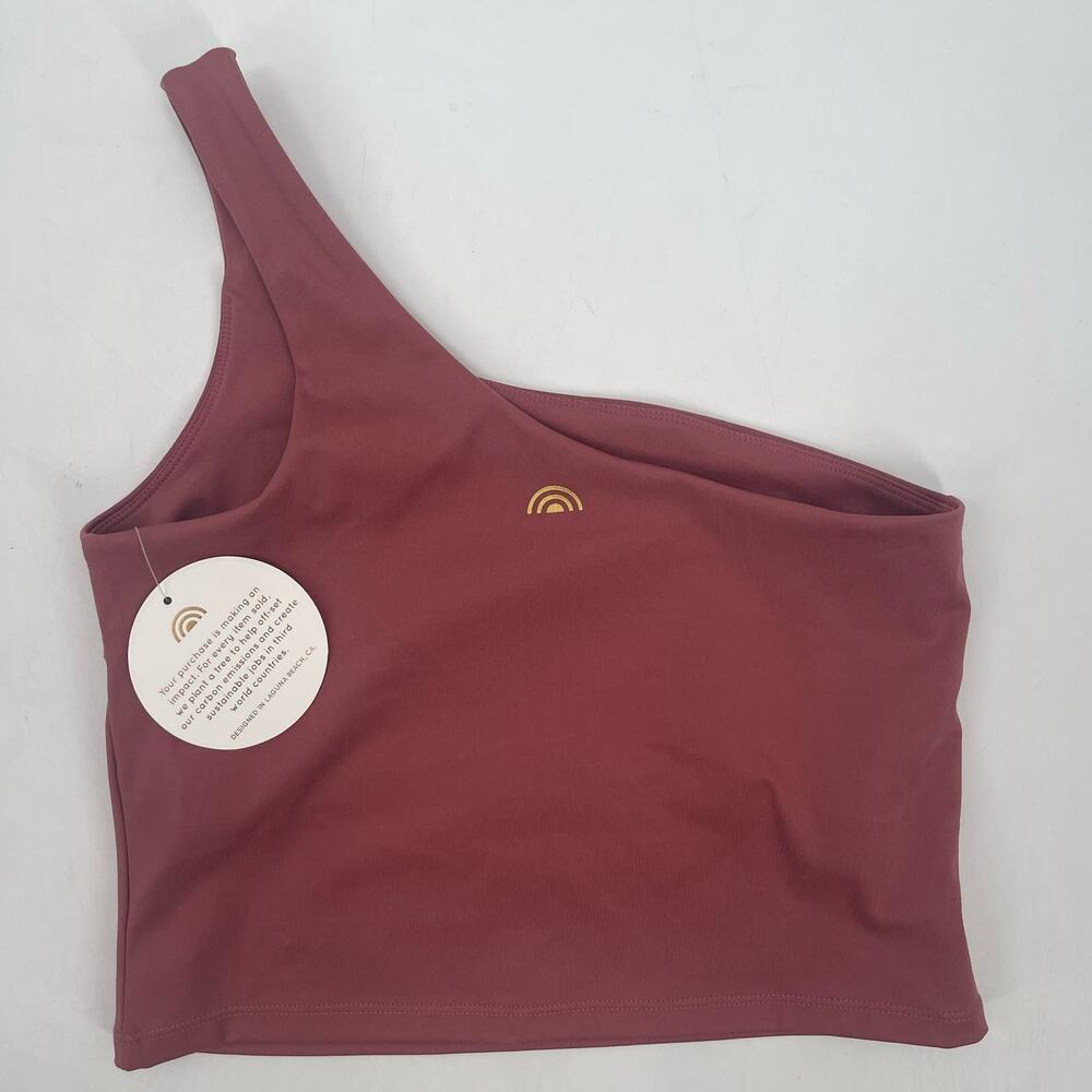 PLAYGROUND ACTIVE Tank Sports Bra Size Small One Shoulder Cali Cropped NWT Gym - Picture 4 of 11